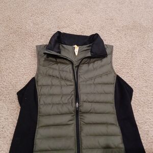 Lucy Olive & Black Down Vest Women's Size S